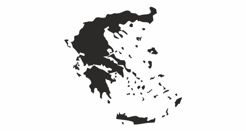 Αυτοκόλλητα Αυτοκινήτου - Αυτοκόλλητο Ελληνικός Χάρτης - Greece Map