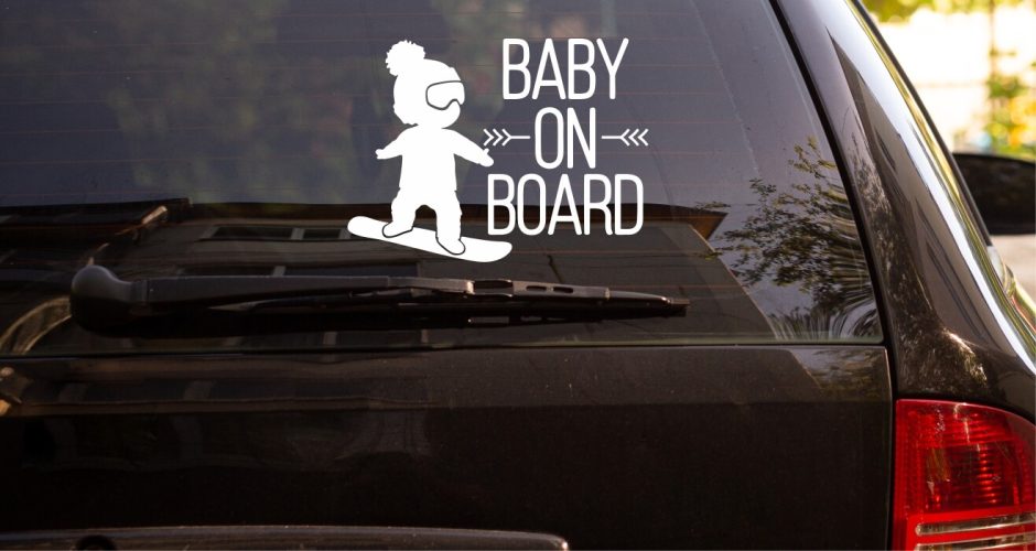 Αυτοκόλλητα Αυτοκινήτου - Αυτοκόλλητο αυτοκινήτου Snowboard baby