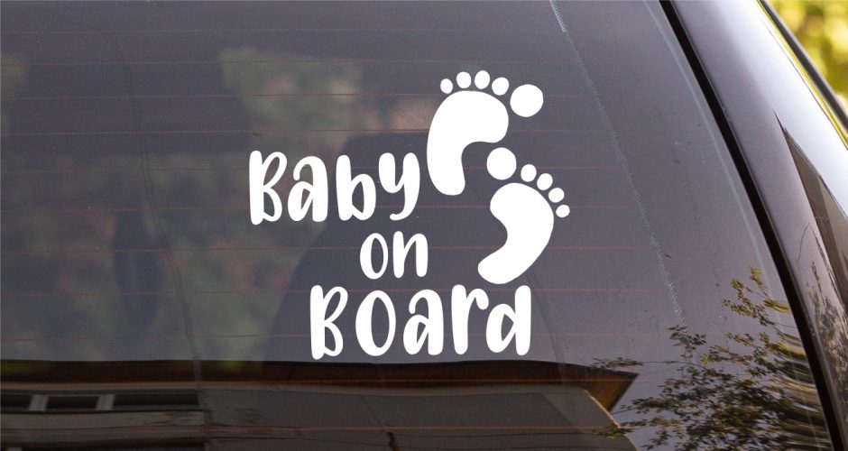 Αυτοκόλλητα Αυτοκινήτου - Αυτοκόλλητο Baby on Board footprints