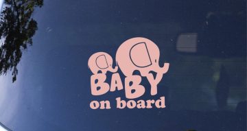 Αυτοκόλλητα Αυτοκινήτου - Αυτοκόλλητο Baby on Board - Elephant Family