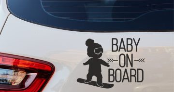 Αυτοκόλλητα Αυτοκινήτου - Αυτοκόλλητο αυτοκινήτου Snowboard baby