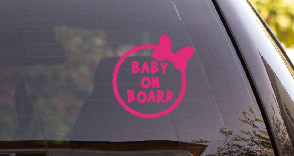 Αυτοκόλλητα Αυτοκινήτου - Αυτοκολλητο Ribbon Bow - Baby on Board
