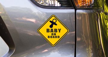 Αυτοκόλλητα Αυτοκινήτου - Αυτοκολλητο Baby on Board - Ρόμβος