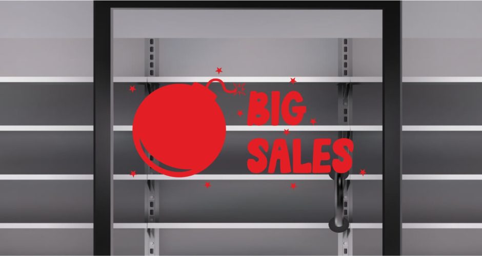Αυτοκόλλητα καταστημάτων - Αυτοκόλλητο “Big Sales” BOOM