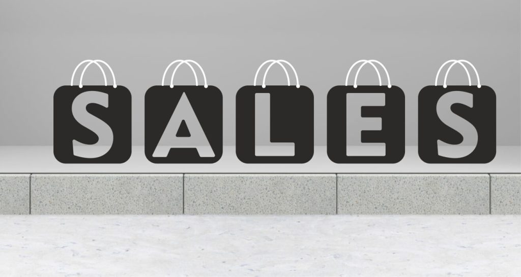 Αυτοκόλλητα καταστημάτων - "SALES Shopping Bag" - Αυτοκόλλητο Βιτρίνας με Τσάντα Αγορών 🛍️✨ — εικόνα 1 από 3