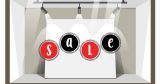 "SALE Rings" - Αυτοκόλλητο Βιτρίνας με Κόκκινους και Μαύρους Κύκλους 🔴⚫ — εικόνα 1 από 3