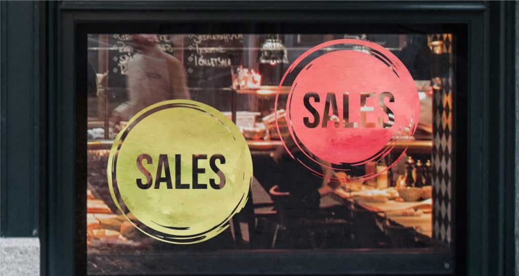 Αυτοκόλλητα καταστημάτων - "Brush Circles SALES" - Αυτοκόλλητο Βιτρίνας με Στρογγυλά Διάτρητα Σχέδια 🖌️⭕ — εικόνα 1 από 4