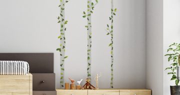 Floral - Αυτοκόλλητο τοίχου Birch trees