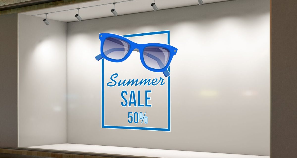 "Summer Sale Sunglasses" - Αυτοκόλλητο Βιτρίνας για Καλοκαιρινές Προσφορές 🕶️☀️ — εικόνα 1 από 3