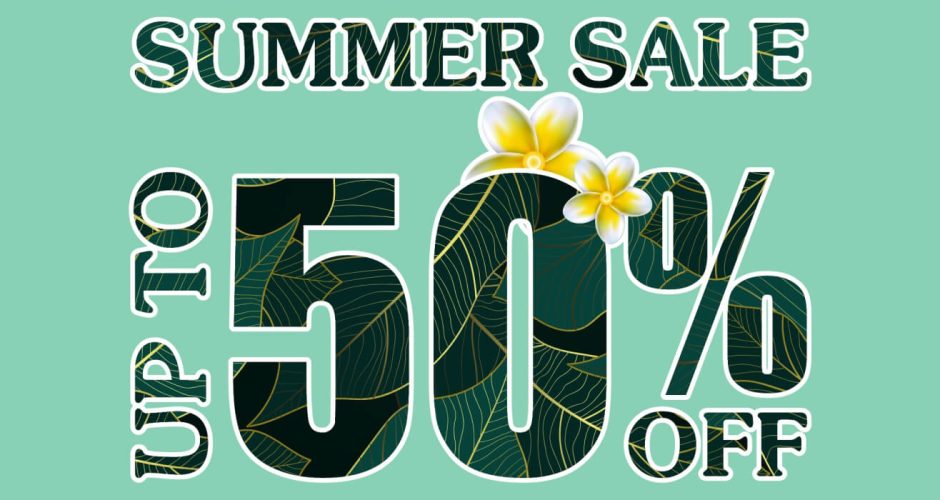 Αυτοκόλλητα καταστημάτων - Summer Sale Up to - Tropical