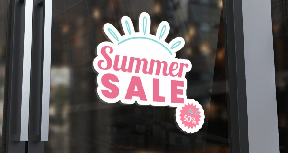Αυτοκόλλητα καταστημάτων - Summer sale Ήλιος