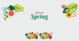 Ανοιξιάτικη διακόσμηση βιτρίνας HELLO Spring με λουλούδια και φύλλα — εικόνα 4 από 6