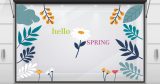Ανοιξιάτικη σύνθεση ‘hello SPRING’ με λουλούδια και φύλλα — εικόνα 2 από 6