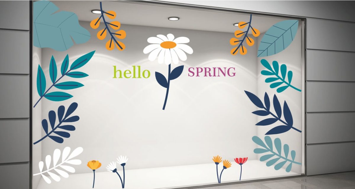 Ανοιξιάτικη σύνθεση ‘hello SPRING’ με λουλούδια και φύλλα — εικόνα 3 από 6