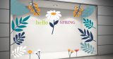 Ανοιξιάτικη σύνθεση ‘hello SPRING’ με λουλούδια και φύλλα — εικόνα 3 από 6
