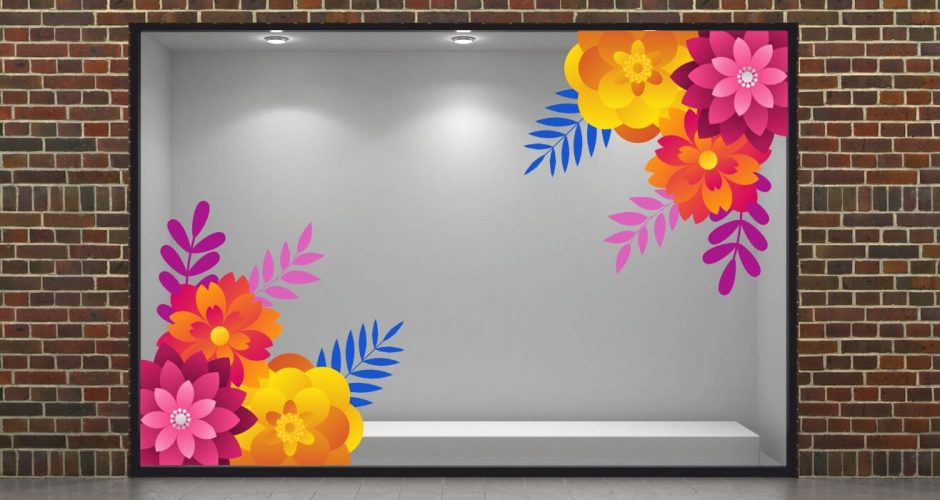 Ανοιξιάτικη βιτρίνα - Ανοιξιάτικη γωνιακή διακόσμηση με λουλούδια και φύλλα