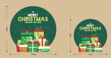 Χριστουγεννιάτικο Αυτοκόλλητο Βιτρίνας – Merry Christmas με Δώρα 🎅 🎄 🎁 ✨ — εικόνα 2 από 2