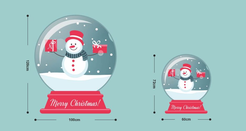 Αυτοκόλλητα καταστημάτων - Χριστουγεννιάτικο αυτοκόλλητο – Christmas Snowball