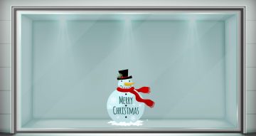 Αυτοκόλλητα καταστημάτων - Χριστουγεννιάτικο αυτοκόλλητο – Χιονάνθρωπος