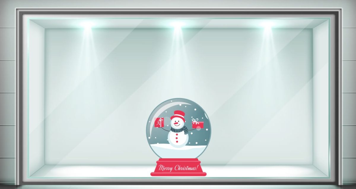 Χριστουγεννιάτικο Αυτοκόλλητο Βιτρίνας Christmas Snowball❄️ — εικόνα 1 από 2