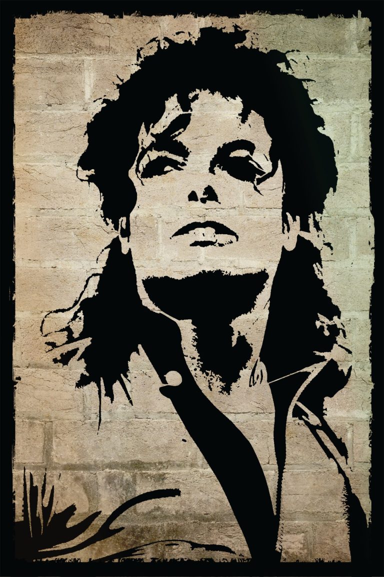 Michael Jackson - Michael Jackson – Πορτρέτο Stencil σε Τοίχο από Τούβλα — εικόνα 1 από 6