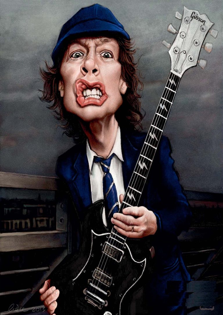 Rolling Stones - Καρικατούρα Κιθαρίστα με Μπλε Σκουφάκι και Gibson — εικόνα 1 από 6