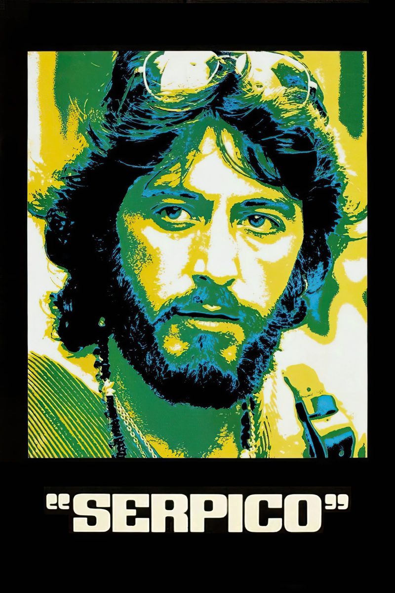 Πόστερ ταινίας Serpico – ποπ αρτ πορτρέτο γενειοφόρου άντρα σε κίτρινο, πράσινο και μπλε — εικόνα 1 από 6