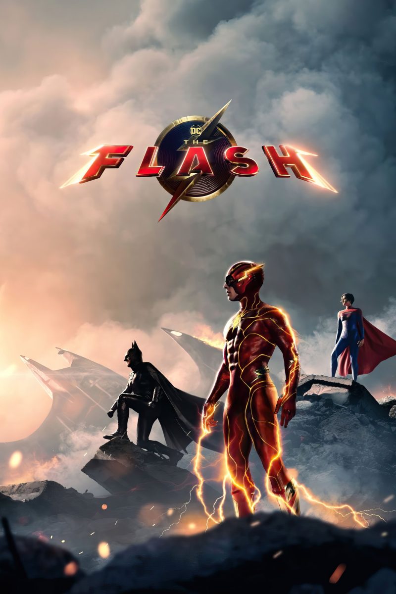 Πόστερ ταινίας The Flash – ο Flash με κόκκινη στολή και κεραυνούς, δίπλα στον Batman, σε ερείπια — εικόνα 1 από 6