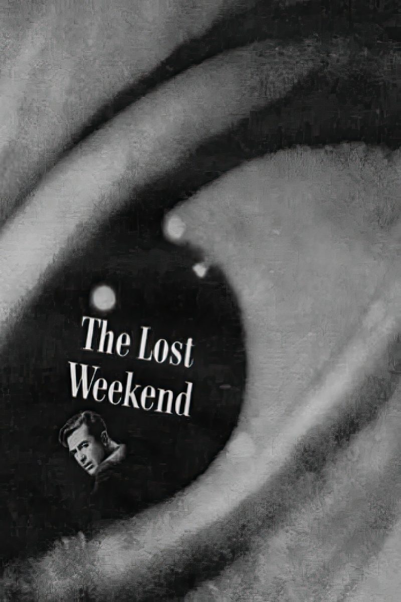 Πόστερ ταινίας The Lost Weekend – ασπρόμαυρο κοντινό ενός ματιού με ένα μικρό ανδρικό πορτρέτο στην κόρη — εικόνα 1 από 6