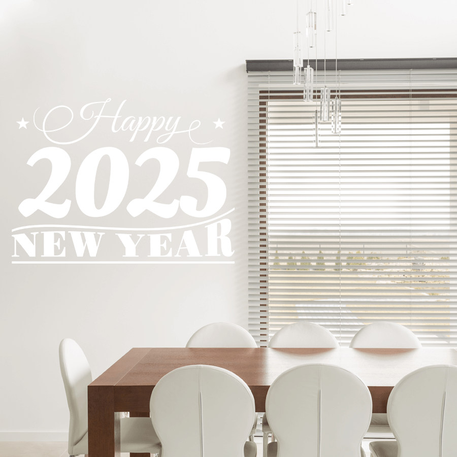 Αυτοκόλλητα Τοίχου - Αυτοκόλλητο “Happy New Year” με Περίτεχνη Γραμματοσειρά — εικόνα 5 από 6