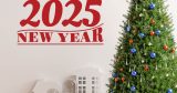 Αυτοκόλλητα Τοίχου - Αυτοκόλλητο “Happy New Year” με Περίτεχνη Γραμματοσειρά — εικόνα 6 από 6