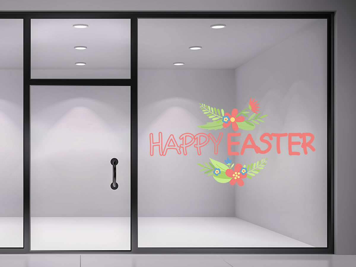 Αυτοκόλλητα καταστημάτων - "Happy Easter – Ανοιξιάτικη Ευχή με Στυλ και Λουλούδια! 🌸🐰" — εικόνα 3 από 4