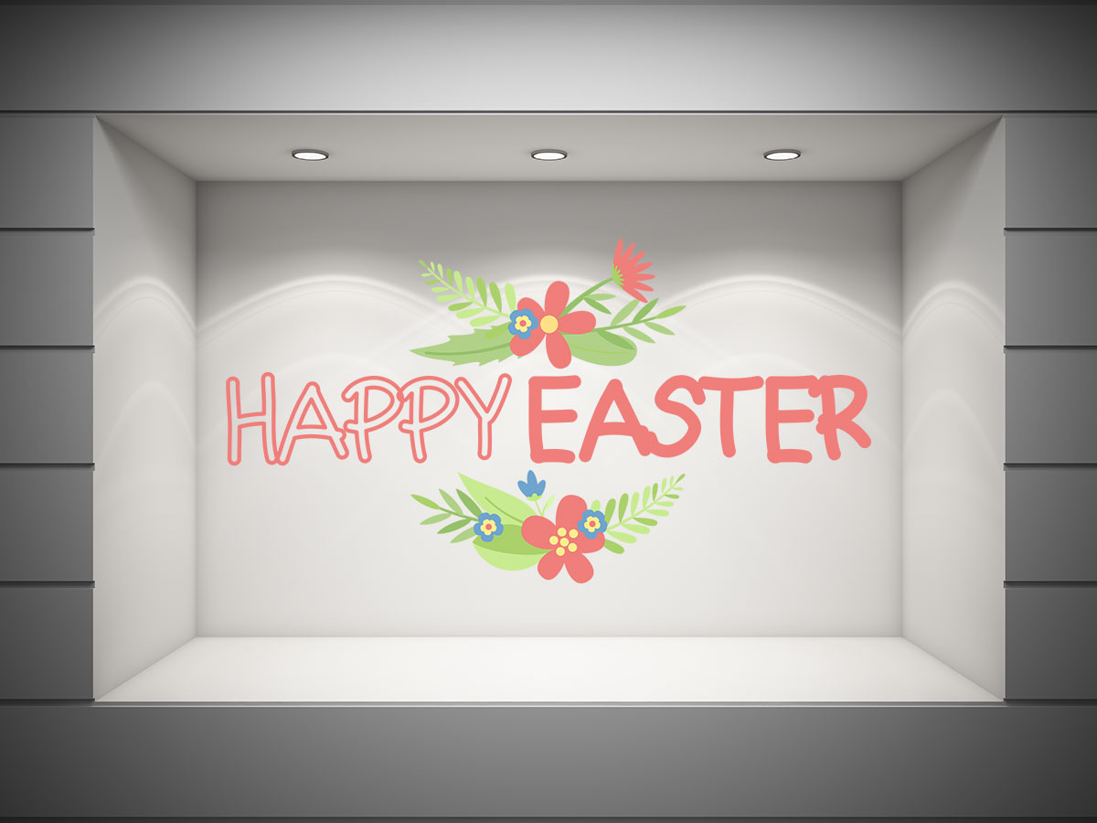 Αυτοκόλλητα καταστημάτων - "Happy Easter – Ανοιξιάτικη Ευχή με Στυλ και Λουλούδια! 🌸🐰" — εικόνα 4 από 4