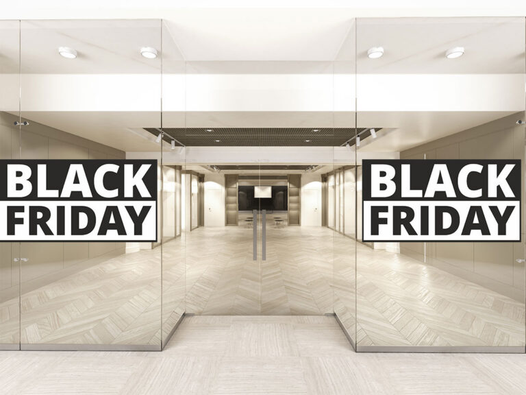 Black Friday - Black Friday σε Παραλληλόγραμμο Πλαίσιο – Αυτοκόλλητο Βιτρίνας — εικόνα 1 από 4