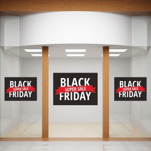Black Friday - Black Friday Super Sale με Κορδέλα – Αυτοκόλλητο Βιτρίνας — εικόνα 1 από 4