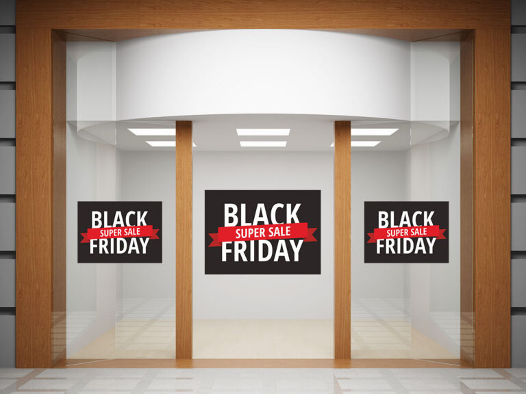 Black Friday - Black Friday Super Sale με Κορδέλα – Αυτοκόλλητο Βιτρίνας — εικόνα 1 από 4