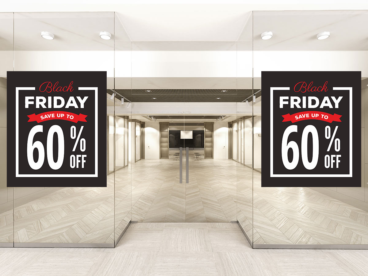Black Friday - Αυτοκόλλητο Βιτρίνας Καταστημάτων - Black Friday Sale με Πλαίσιο — εικόνα 1 από 4