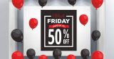 Black Friday - Black Friday Sale – Save up to με 27 μπαλόνια και το δικό σου ποσοστό – Αυτοκόλλητο Βιτρίνας — εικόνα 1 από 4