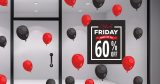 Black Friday - Black Friday Sale – Save up to με 27 μπαλόνια και το δικό σου ποσοστό – Αυτοκόλλητο Βιτρίνας — εικόνα 4 από 4