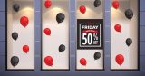 Black Friday - Black Friday Sale – Save up to με 27 μπαλόνια και το δικό σου ποσοστό – Αυτοκόλλητο Βιτρίνας — εικόνα 3 από 4