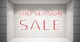10ήμερο / 15ήμερο προσφορών - "Mid Season Sales" με Λευκό Περίγραμμα και Κόκκινα Γράμματα 🔴 – Αυτοκόλλητο Βιτρίνας — εικόνα 2 από 4