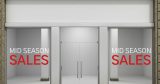 10ήμερο / 15ήμερο προσφορών - "Mid Season Sales" με Δύο Χρωματικούς Συνδυασμούς 🔴⚫ – Αυτοκόλλητο Βιτρίνας — εικόνα 2 από 4