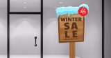 Αυτοκόλλητα καταστημάτων - Winter Sale - Χιονισμένη Πινακίδα — εικόνα 1 από 4