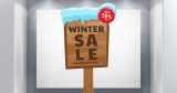 Αυτοκόλλητα καταστημάτων - Winter Sale - Χιονισμένη Πινακίδα — εικόνα 4 από 4