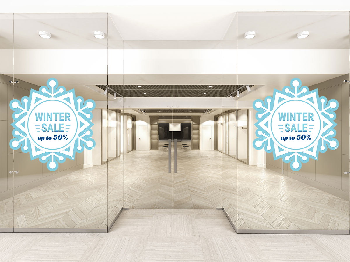 Αυτοκόλλητα καταστημάτων - Winter Sale - Χιονονιφάδα — εικόνα 3 από 4