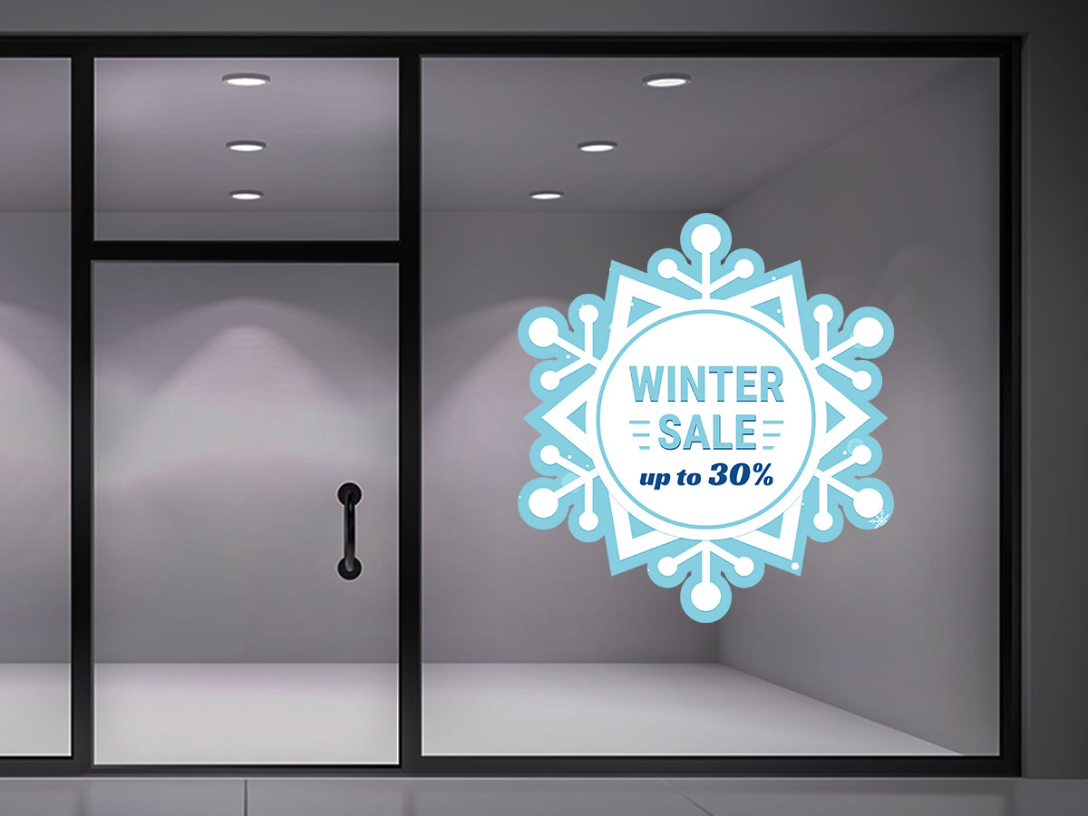 Αυτοκόλλητα καταστημάτων - Winter Sale - Χιονονιφάδα — εικόνα 1 από 4
