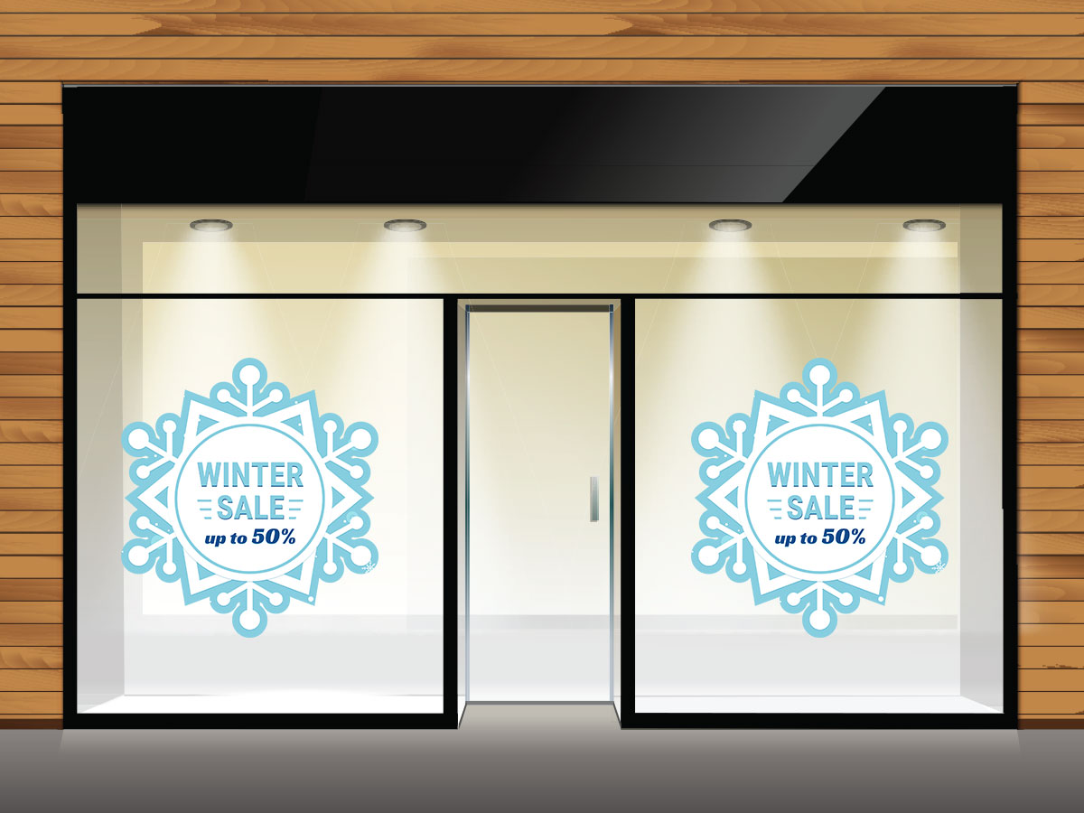 Αυτοκόλλητα καταστημάτων - Winter Sale - Χιονονιφάδα — εικόνα 2 από 4