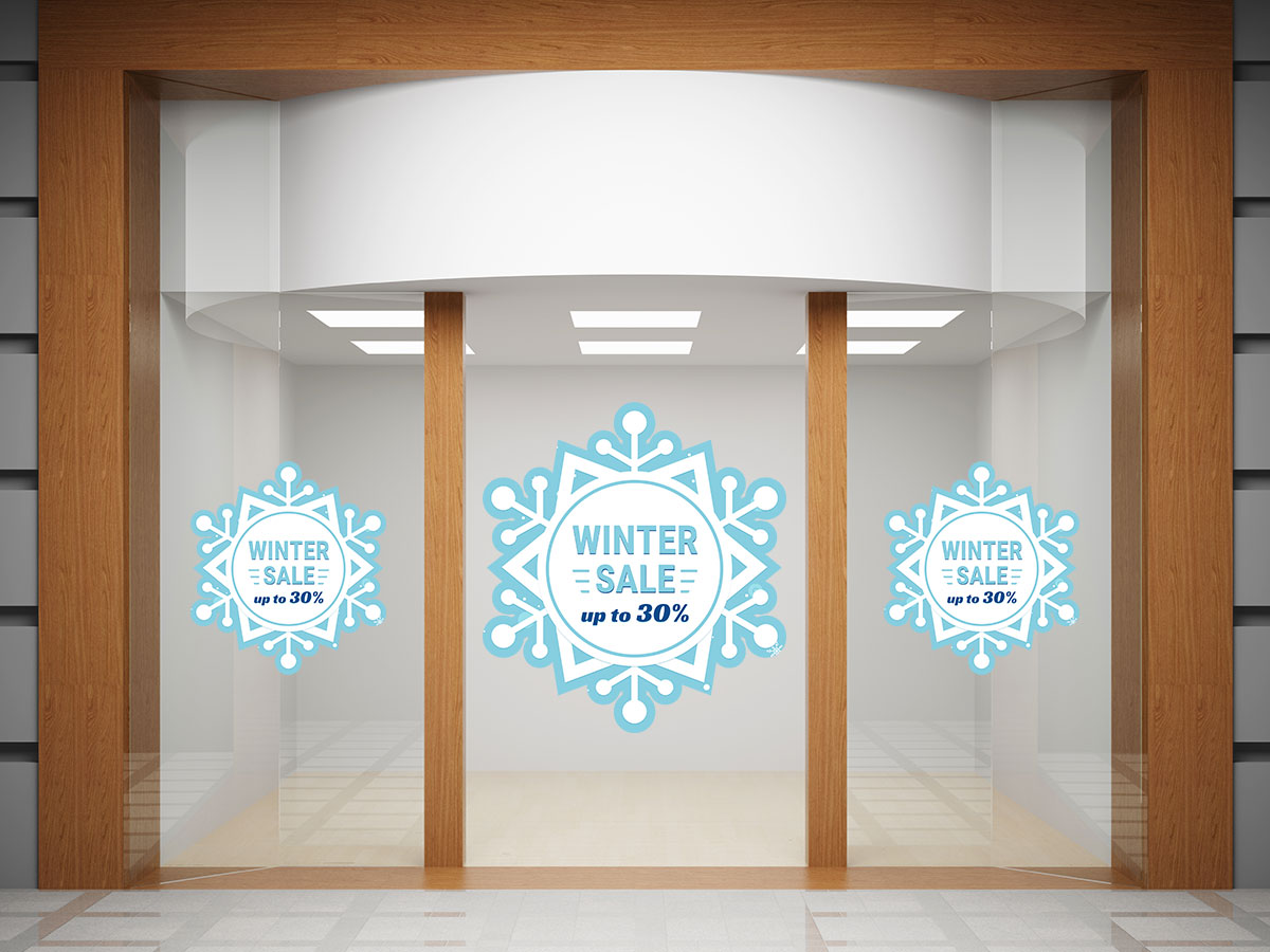 Αυτοκόλλητα καταστημάτων - Winter Sale - Χιονονιφάδα — εικόνα 4 από 4