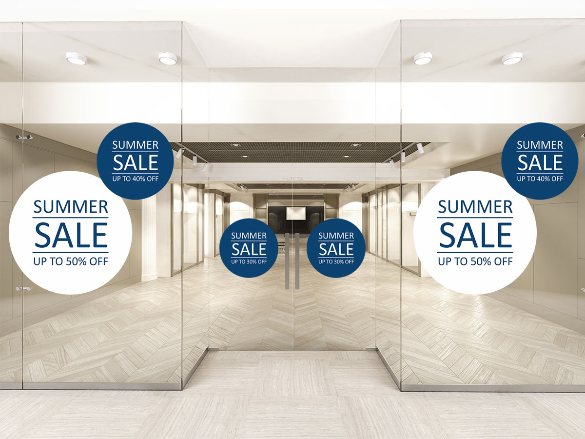 Αυτοκόλλητα καταστημάτων - Αυτοκόλλητο "SUMMER SALE" με Κύκλους – Στυλ και Καλοκαίρι στη Βιτρίνα σας! 🌞🌴 — εικόνα 2 από 4
