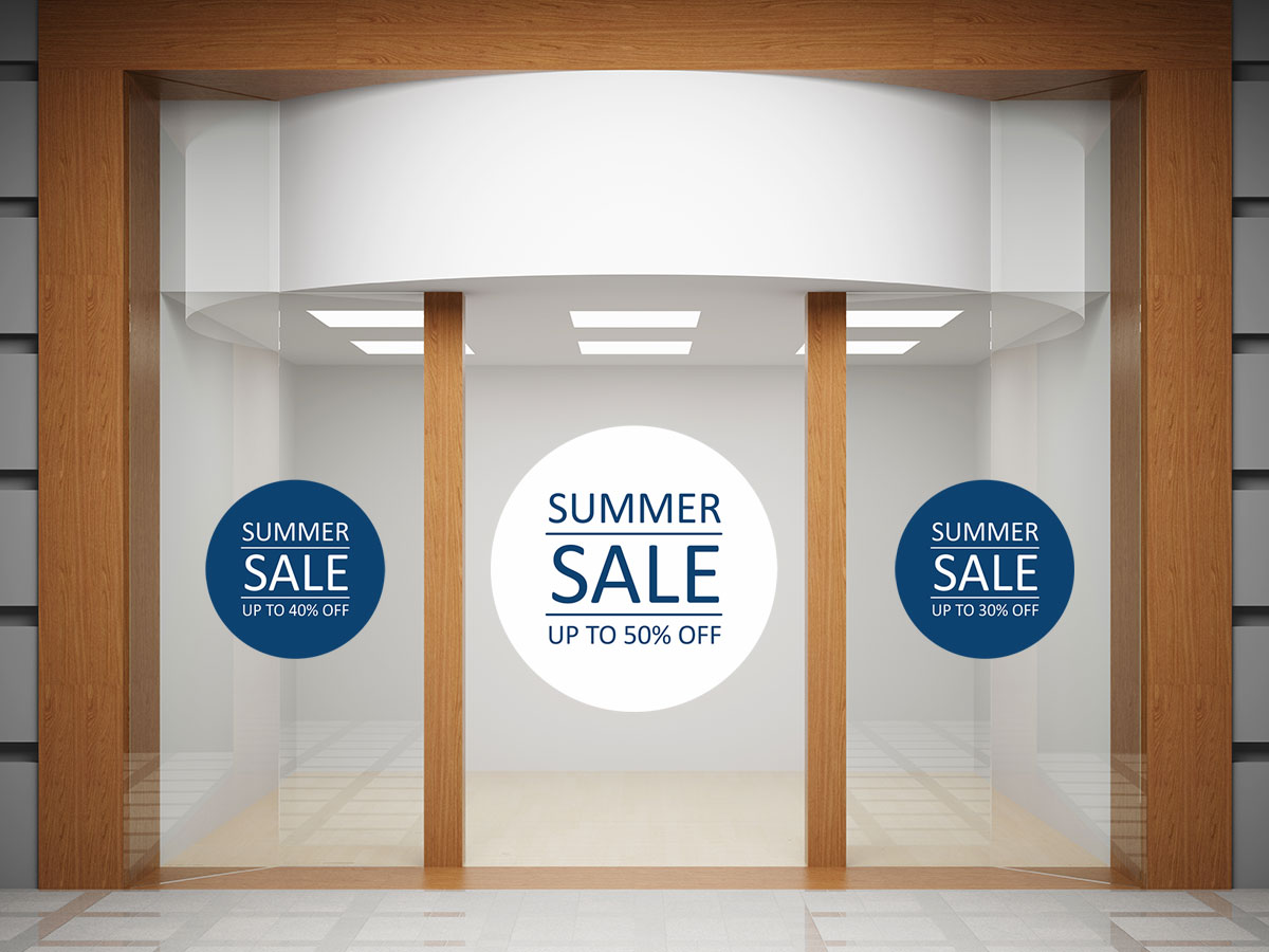 Αυτοκόλλητα καταστημάτων - Αυτοκόλλητο "SUMMER SALE" με Κύκλους – Στυλ και Καλοκαίρι στη Βιτρίνα σας! 🌞🌴 — εικόνα 4 από 4